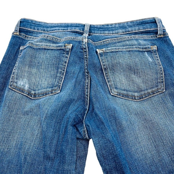 GAP Jeans Sexy Boyfriend Fit Tie Dye Distressed Bottom Ankle Length Womens Sz 2 - Picture 3 of 6